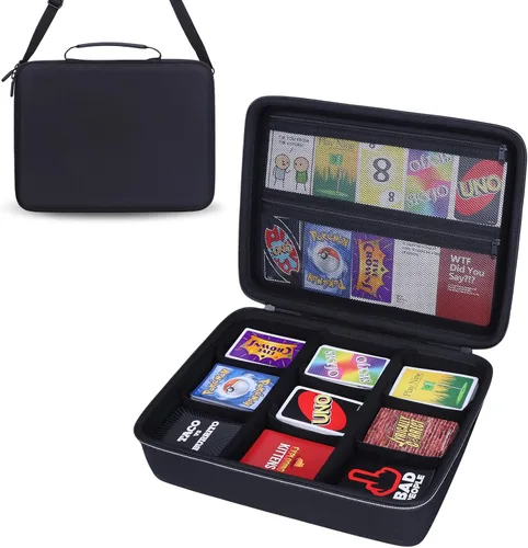 Vista 17 de XANAD Funda de cartas compatible con Skip Bo/UNO/Juego de cartas/juego de cartas Phase 10/Five Crowns Card Game, PM TCG Trading Cards (negro)