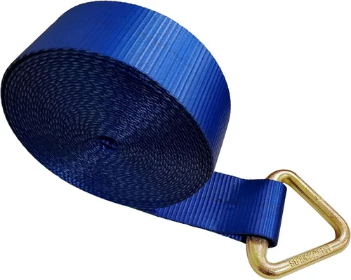 Vista 40 de Mega Cargo Control 1 paquete de correas de cabrestante de anillo en D de 3 pulgadas x 30 pies, amarres negros resistentes para control de carga