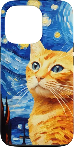 Vista 10 de Orange Tabby Cat Starry Night Vincent Van Gogh - Carcasa para iPhone 17