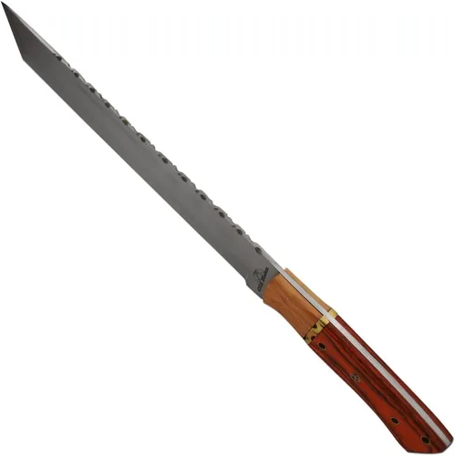 Vista 6 de Machete de caza de hoja fija hecha a mano de encargo de la hoja del acero del alto carbono de la espiga 1075 para el corte y la jardinería