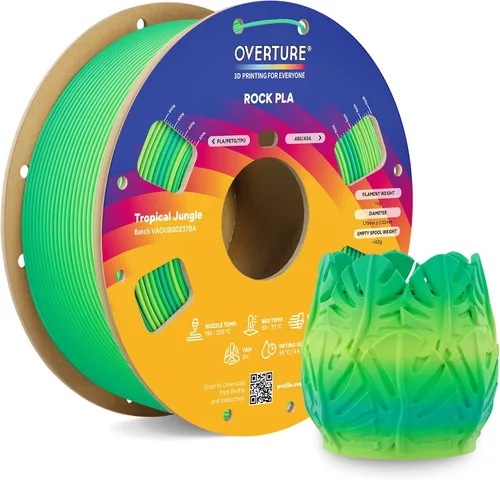 Vista 24 de OVERTURE - Filamento PLA Rock de 1.75 mm, para impresora 3D de mármol, carrete de 2.2 libras, precisión dimensional +/- 0.02 mm, para impresoras FDM