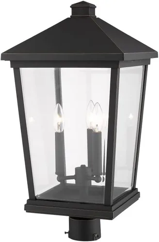 Vista 4 de Z-Lite 568PHXLR-ORB - Accesorio de montaje de poste para exteriores de 3 luces, bronce aceitado