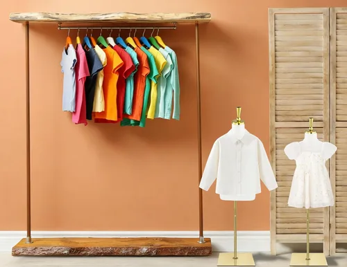 Vista 7 de Maniquí de forma de vestido para niños, maniquí ajustable para niños con soporte de metal dorado de alta estabilidad para exhibición de ropa, 2-3