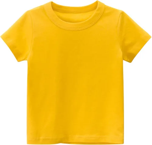 Vista 9 de Paquete de 7 camisetas de algodón suave para el verano para niños y niñas camisetas básicas de manga corta y cuello redondo