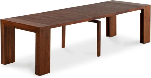Vista 10 de Transformer Table - Mesa de comedor extensible de madera maciza, asientos 2-12, mesa de comedor expandible, muebles que ahorran espacio, muebles