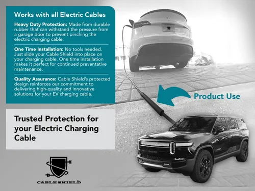 Vista 4 de Protector de cable EV, protector de cable para puerta de garaje, fabricado en EE. UU., proporciona una protección duradera para tu cable de carga