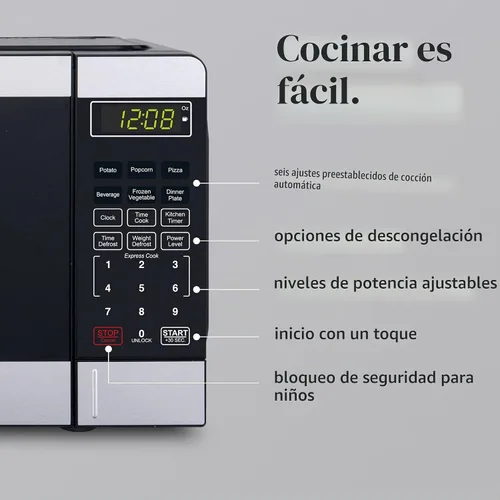 Vista 3 de [Usado] Farberware - Horno microondas de encimera de 0.7 pies cúbicos – 700 vatios de potencia, configuraciones de cocción automática, Acero