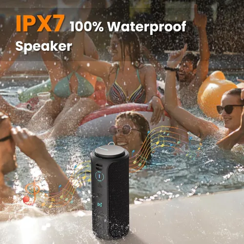 Vista 5 de Raymate Altavoz Bluetooth, IPX7 impermeable, estéreo de 30 W con graves profundos, diente azul inalámbrico 5.3, emparejamiento TWS de rango de 100