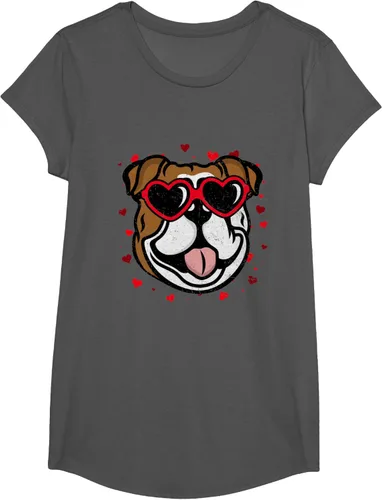 Vista 34 de Bulldog Valentine - Camiseta para amantes de las gafas de sol para perros, Negro