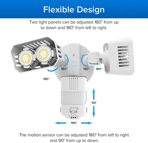 Vista 10 de SANSI Luces Exteriores con Sensor de Movimiento de 28W 3500LM, Reflectores Exteriores con Sensor de Movimiento, Luces de Seguridad Detector con 4