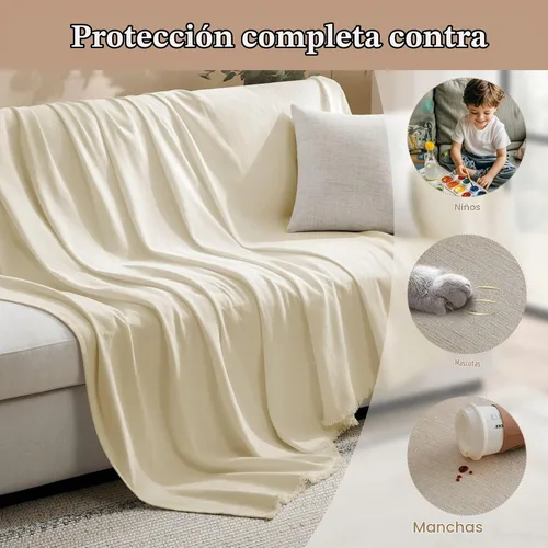 Vista 5 de Funda de sofá para perros, funda de sofá de chenilla, manta y fundas de sofá seccional