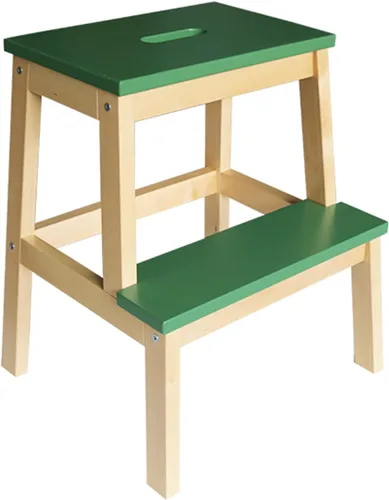 Vista 14 de QQXX Taburete de madera de 2 escalones para adultos, 400 libras, taburete portátil de cocina con mango ranurado, fácil de montar, taburetes de cama