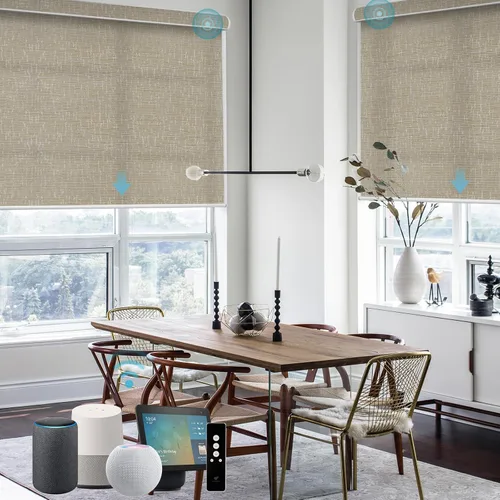 Vista 17 de SmartWings Persianas motorizadas con 5% de apertura, funcionan con Homekit Z-Wave Alexa SmartThings Google, persianas inteligentes con filtro de luz