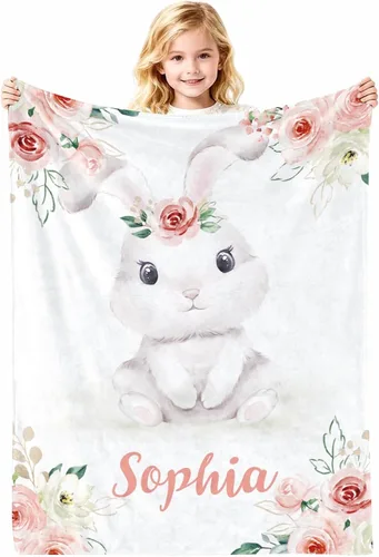 Vista 14 de Manta de bebé personalizada con nombre, cobijas de franela suaves y personalizadas con diseño de animales para recién nacidos, niños y niñas