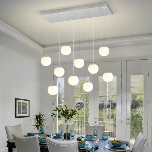 Vista 20 de ykolupty Lámpara colgante negra de 1 luz moderna de globo de vidrio gris ahumado, luces colgantes para isla de cocina, luces colgantes ajustables