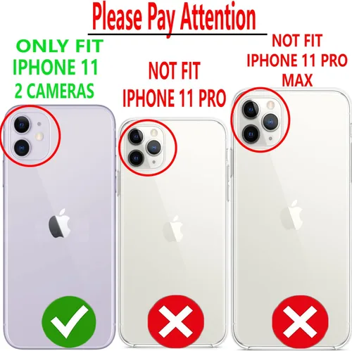 Vista 2 de STARSHOP Funda compatible con iPhone 11, con protector de pantalla de vidrio templado incluido: cubierta de arena movediza con purpurina flotante