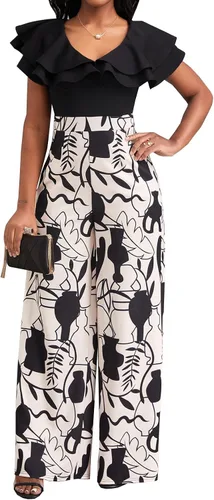 Vista 5 de Overol para mujer, elegante, de manga larga, recto, pantalones largos, para fiesta, club