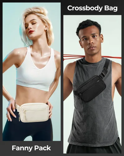 Vista 2 de CHOLISS Riñonera cruzada para mujeres y hombres, riñonera cruzada, Negro -, Riñonera cruzada de moda para mujeres y hombres, riñonera cruzada