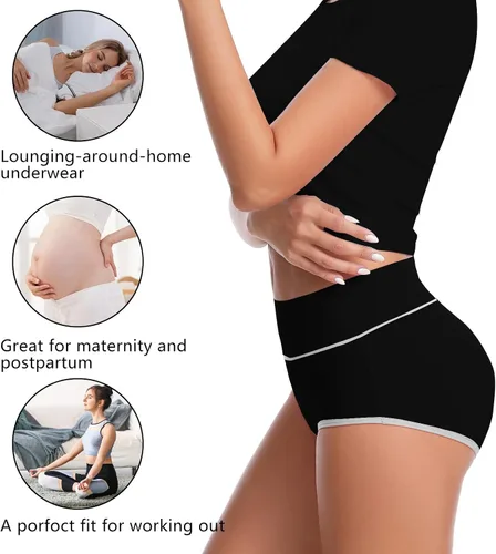 Vista 4 de Migbean Ropa interior de cintura alta para mujer, ropa interior para mujer, bragas para mujer, ropa interior de talla grande para mujer, bragas