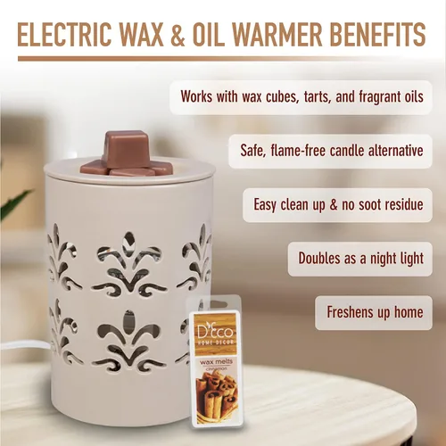 Vista 2 de Deco - Calentador de velas eléctrico, calentador de cera, incluye 4 cubos de cera Electric Scented Tart & Candle Warmer, Plug in Halogen Bulb
