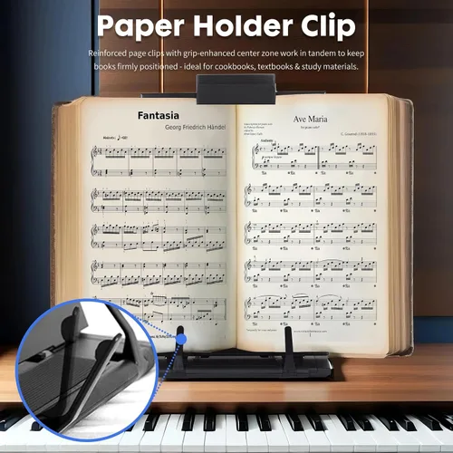 Vista 5 de Resulzon - Soporte de papel para documentos con 7 posiciones ajustables, soporte de papel para escritorio al escribir para leer letras A4, libros