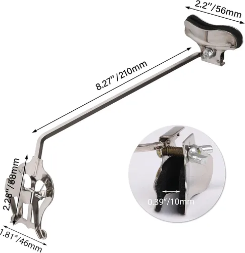 Vista 4 de Yibuy Saxofón Plata Marzo Lira Saxofón Soprano Clip Varilla recta longitud 8.268 in