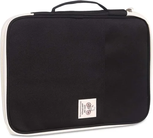 Vista 9 de JAKAGO - Carpeta de viaje A4 multifuncional con organizador de documentos con cremallera para suministros de oficina (Negro)