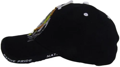 Vista 3 de Native American Pride Indian Wolf In Dream Catcher Gorra de bola negra