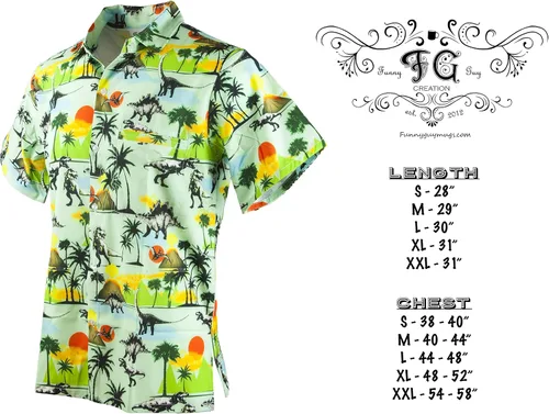 Vista 8 de Funny Guy Mugs Mens Hawaiian Print Button Down Short Sleeve Shirt