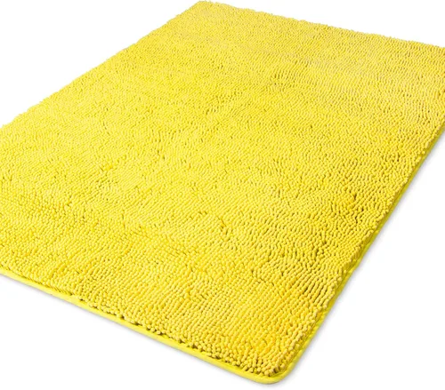 Vista 187 de Yeaban Alfombra de pasillo de baño de 24 x 72 pulgadas, antideslizante, alfombra de baño larga de felpilla gruesa, absorbente y lavable, alfombra