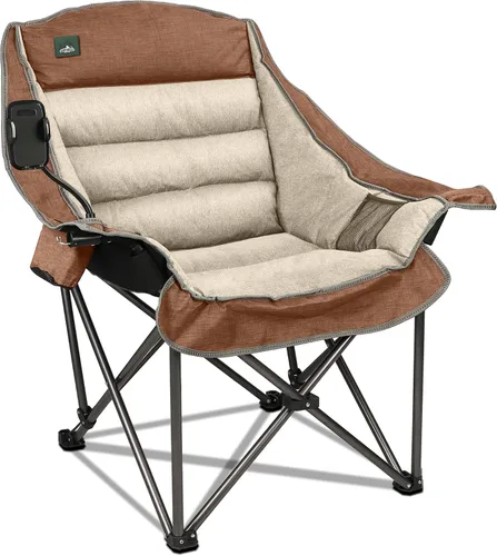 Vista 10 de Northroad Silla de campamento acolchada de gran tamaño, silla de césped plegable con soporte para tazas, bolsa de transporte para senderismo al aire