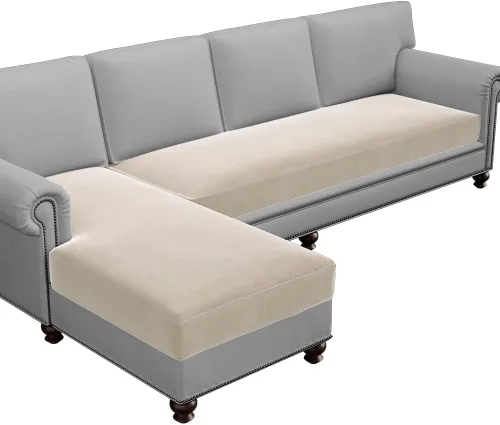 Vista 24 de H.VERSAILTEX Fundas de cojín de vellón para sofá, fundas elásticas para sillas de sala de estar, fundas de sofá modular, tela cómoda y duradera