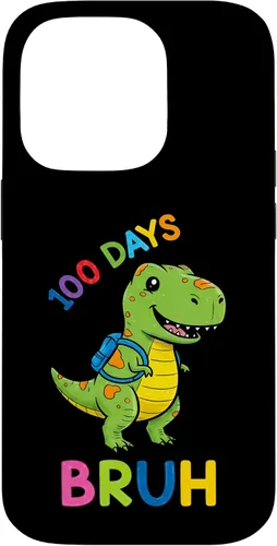 Vista 17 de Bruh 100 Days of School Dinosaur Kids Girls Boys Case for iPhone 17