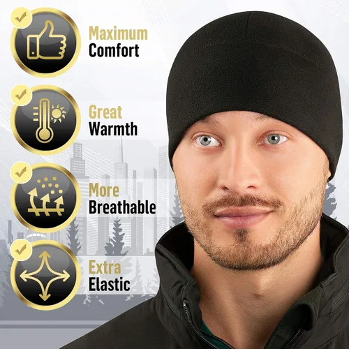 Vista 2 de M-Tac Elite - Gorro de forro polar, gorro táctico militar, gorro de invierno con calavera
