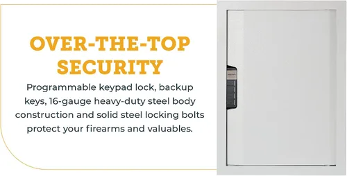 Vista 2 de SnapSafe Caja fuerte para armas de pared y dinero – La caja fuerte oculta proporciona seguridad para tus armas de fuego y objetos de valor, entrada