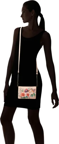Vista 5 de Anna by Anuschka Cartera organizadora de solapa de cuero genuino pintada a mano para mujer