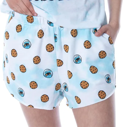 Vista 4 de Conjunto de pijama corto para mujer de Sesame Street Cookie Monster Tie Dye Shirt