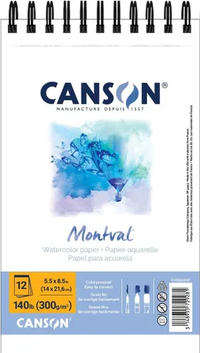 Vista 8 de Canson Artist Series - Papel de acuarela, bloc con espiral de alambre, 5.5 x 8.5 pulgadas, 20 hojas (140lb/300g) - Papel de artista para adultos