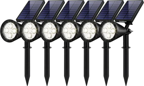 Vista 10 de InnoGear Focos solares, luces solares para exteriores, focos solares para bandera, poste de bandera, impermeable, iluminación de paisaje exterior