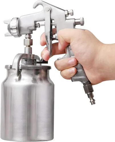 Vista 5 de Pistola pulverizadora profesional de alimentación por sifón, boquilla de 0.071 in para rociar pinturas a base de aceite o látex, con kits