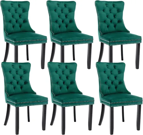 Vista 61 de Juego de 2 sillas de comedor de terciopelo beige, modernas sillas de cocina tapizadas