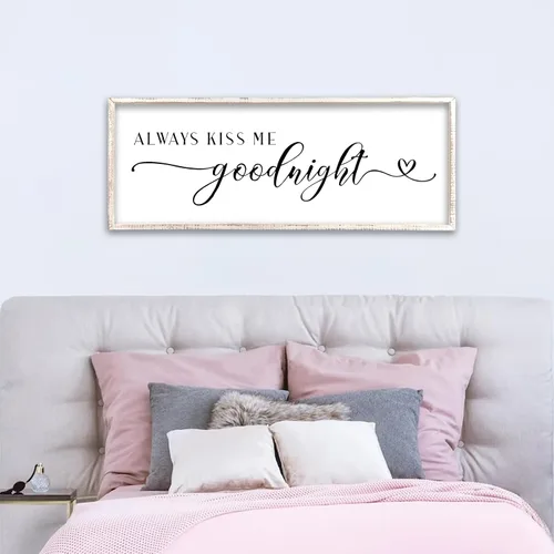 Vista 14 de Decoración de pared de Dulces Sueños sobre la cama de 32"×12" para dormitorio principal, gran letrero de Dulces Sueños, decoración de pared