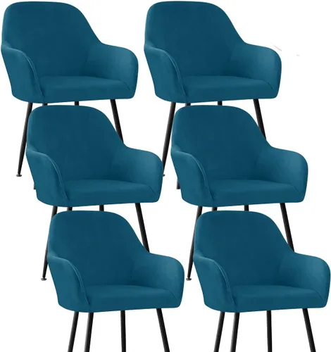 Vista 54 de Fundas protectoras de terciopelo elástico para sillas de comedor con brazos y respaldo curvado pequeño, juego de 6/4/2 para cocina, oficina, hogar