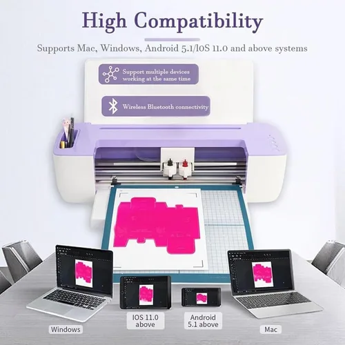 Vista 4 de Troquelado eléctrico y estampado en relieve, artesanía automática de escritorio, ancho máximo de corte de 12.008 in, ancho máximo de alimentación