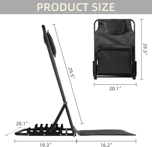 Vista 2 de Respaldo de cama elevador para cama sentado, silla de cama de lectura ajustable, soporte de respaldo de elevación para paciente, almohada plegable