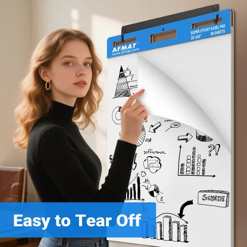 Vista 5 de AFMAT EP33 25 in x 30 in Sticky Easel Pads for Teachers