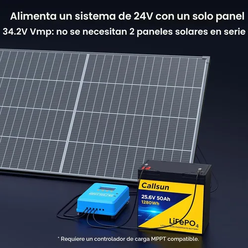 Vista 2 de 210W N-Type 16BB Bifacial Solar Panel, Vmp 34.2V for 24V Systems