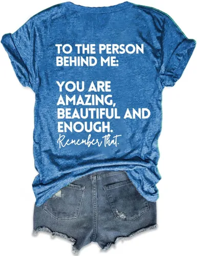 Vista 3 de Camiseta con texto en inglés You are Amazing Beautiful and Enough You are Amazing Beautiful and Enough con texto en inglés You are Amazing Beautiful
