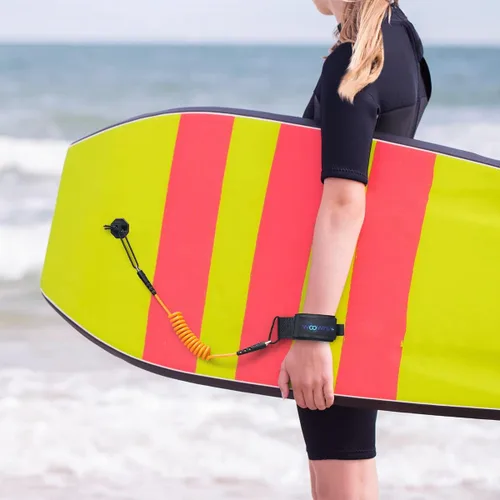 Vista 6 de WOOWAVE Bodyboard Correa de muñeca de surf Correa de bodyboard en espiral Correa de bodyboard Premium Coil Body Board Correa con enchufe