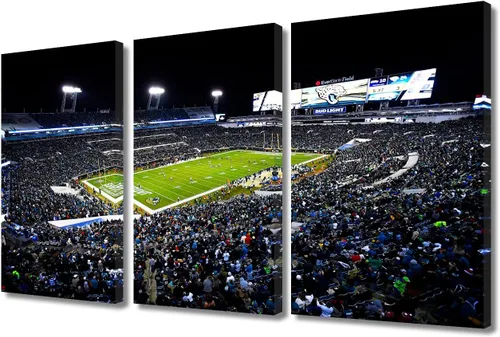 Vista 64 de TUMOVO MetLife Stadium - Decoración de pared de Nueva York, 3 piezas, lienzo, arte de pared para decoración del hogar, juegos de fútbol americano